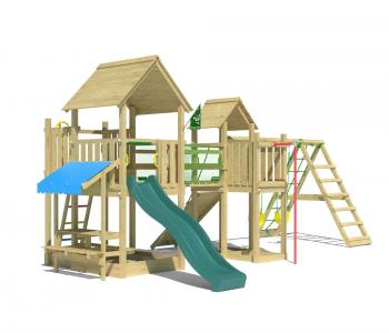 Jungle Atlas | Wooden climbing frame with swings & climbing net