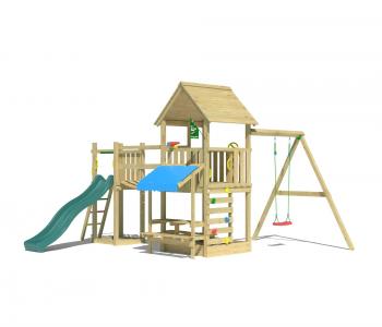 Jungle Bay | Wooden climbing frame with swing