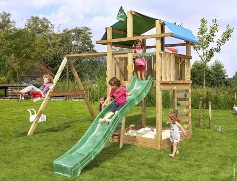 Jungle Fort | Wooden climbing frame with double swing