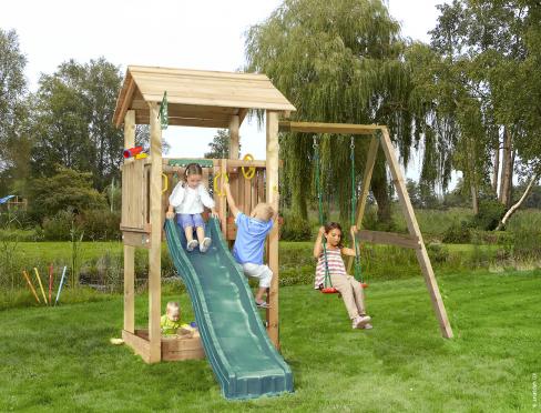 Jungle Casa | Wooden climbing frame with swing