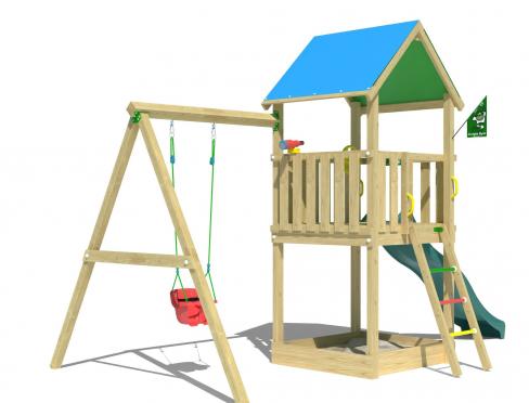 Jungle Tango Babyswing | Wooden climbing frame with swing