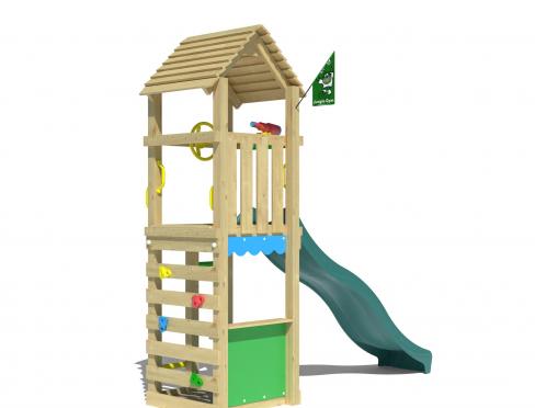 Jungle Nook | Wooden climbing frame with slide & market stall