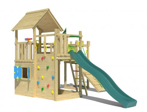 Jungle Olympus | Wooden climbing frame with slide