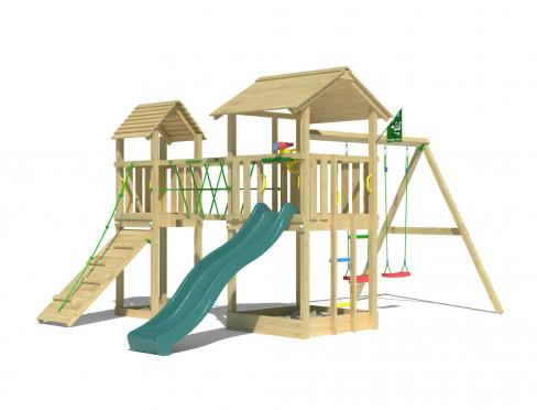 Jungle Nova | Wooden climbing frame with double swing